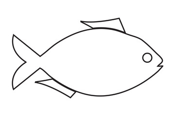 silhouette of a fish icon, vector illustration.