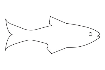 silhouette of a fish icon, vector illustration.