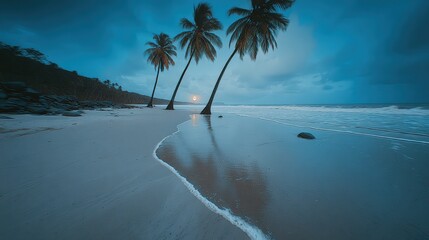 Tranquil Post Storm Sunrise Beach Scene