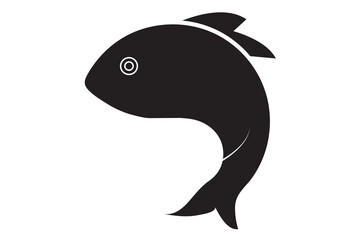 silhouette of a fish icon, vector illustration.