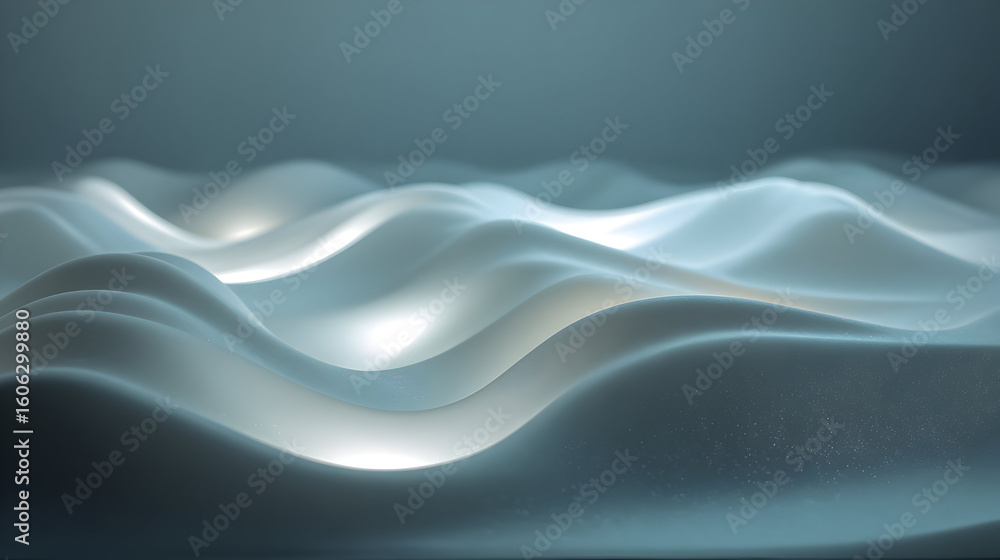 Poster elegant light blue wavy textured surface with soft highlights and gentle undulating forms creating a