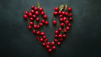 Stylized cherries arranged in subtle V shape