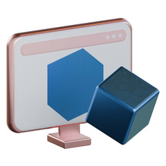 Digital twin model 3D Icon colorful design