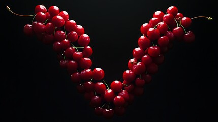 Stylized cherries arranged in subtle V shape