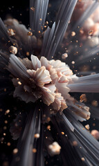 Abstract dimensional explosion with dynamic spike formations radiating outward on a dark background mesmerizing modern design element great for backgrounds wallpapers and