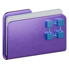 Blockchain ledger 3D Icon colorful design