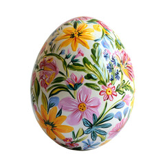 Beautifully Hand-Painted Decorative Egg with Colorful Floral Design for Easter Celebrations and Spring Decor