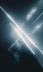 Abstract neon lines crossing in the dark creating a futuristic mood with glowing light and shadow effects showcasing a contemporary and modern artistic design suitable for