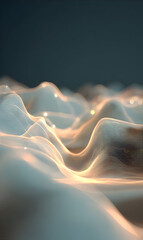 Abstract waves of light and shadow flowing gently across a digital landscape artistic and smooth background texture glowing particles and soft light perfect for elegant designs