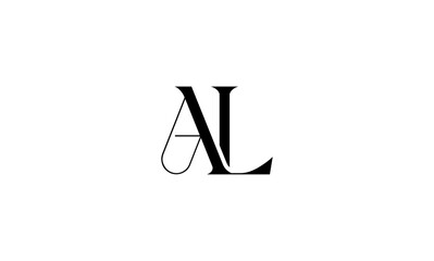 AL initial letters, monogram logo