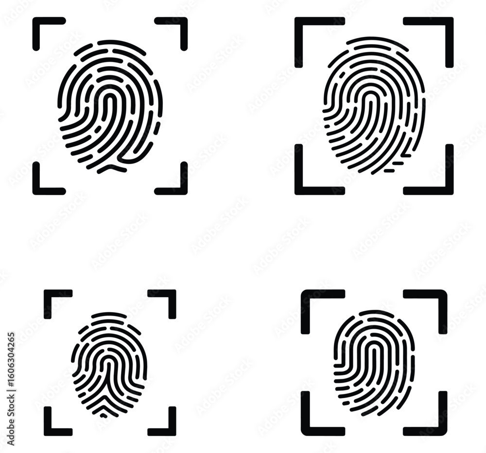 Poster fingerprint identification system biometric authentication and security scans for access control