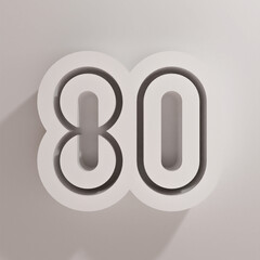 3D render minimalist White Logo. Independence day Indonesia 80th 17 August 2025. isolated on white.	