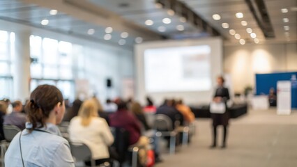 Indian Government Awareness Fair Blur: Blurred setting of a public awareness event about healthcare and insurance services.
