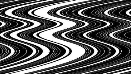 Bande noires et blanches en zig zag.