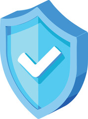 Secure shield with checkmark isometric vector