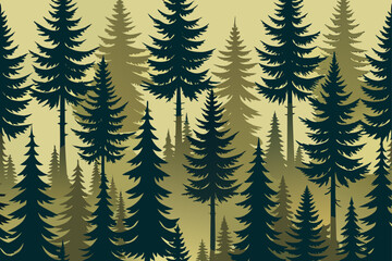 seamless pattern with trees