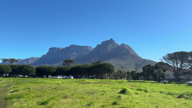 Devil&rsquo;s Peak on a sunny winter&rsquo;s day in Cape Town, South Africa.