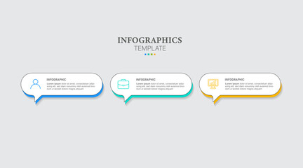 Business infographics template. timeline with 3 steps, options. can be used for workflow diagram, info chart, web design. vector illustration.