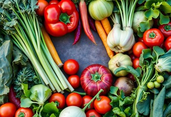 Vibrant assortment of fresh vegetables filling the frame, texture, fresh