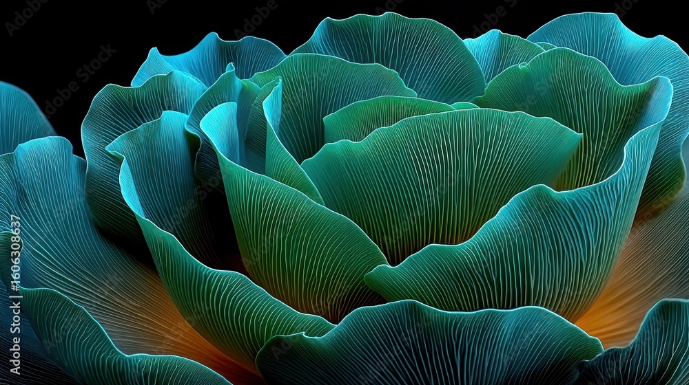 Aufkleber vibrant abstract flower with fluid lines and colorful petals showcasing depth and texture in a dark 