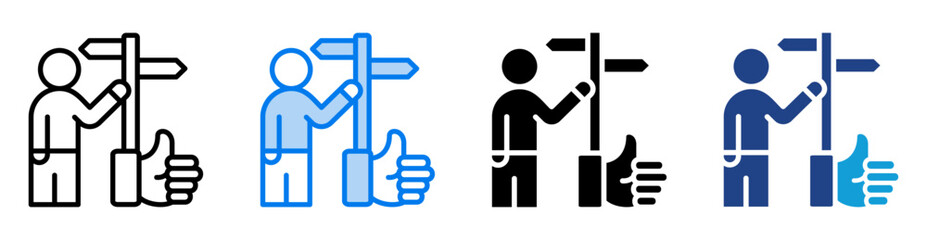 Guidance icon set multiple style collection