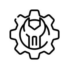 Gear and spanner coloring page 