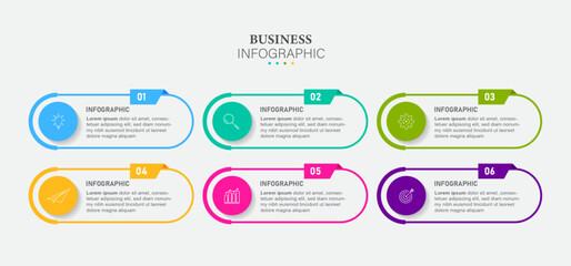 Presentation business infographic template. vector 6 options