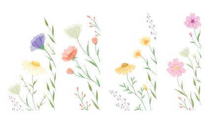 Watercolor Flowers Arrangement