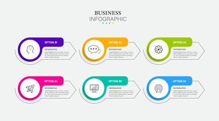 Presentation business infographic template. vector 6 options