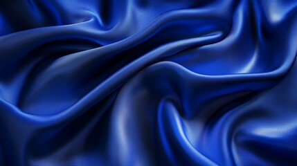 Obraz premium Draped Royal Blue Silk Fabric Showing Smooth Waves