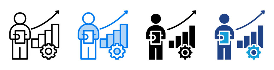 Personal growth icon set multiple style collection