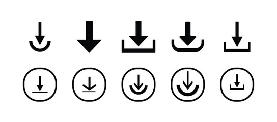 Download icon set, Files download, download button set, download collection, vector illustration  EPS 10