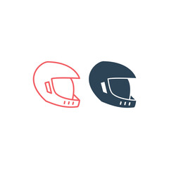 Racing Helmet vector illustration icons set