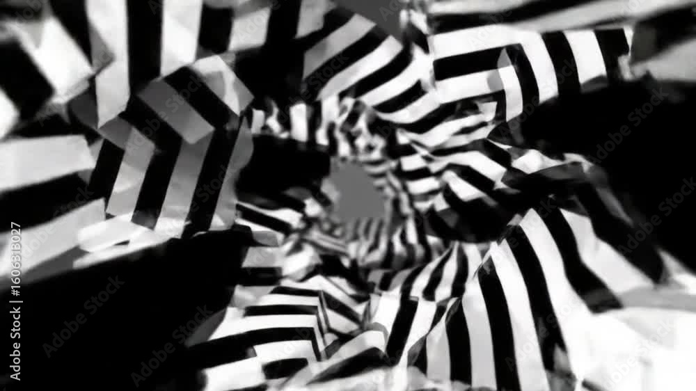 Poster dynamic monochrome striped pattern forms a captivating swirling tunnel of visual depth