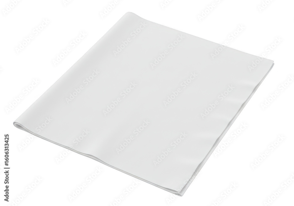 Poster a white sheet of paper folded diagonally creating a subtle shadow and a clean minimalist look on a t