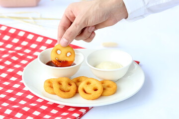 smiley fries/ potato fries or kentang goreng 