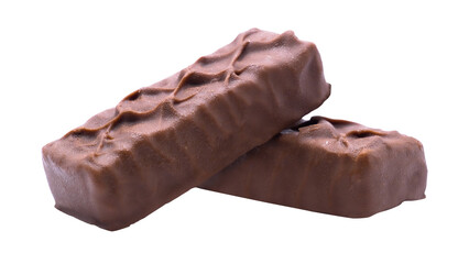 Stacked Chocolate Bars with Smooth and Textured Surface on Isolated Background
