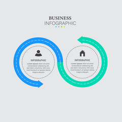 Infographic template,Business concept with 2 options,Vector illustration.