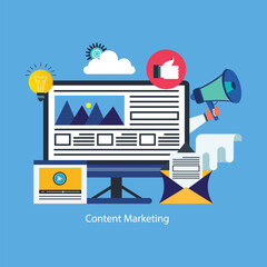 Social media content marketing concept