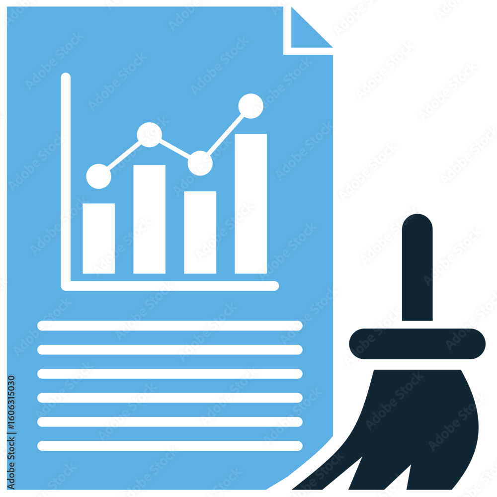 Aufkleber data cleaning icon vector. ideal for illustrating data preparation, quality assurance, or pre-proces