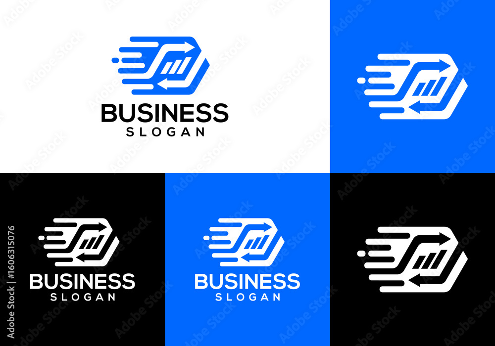 Aufkleber vector business logo icon of bar graph with arrow and initial c