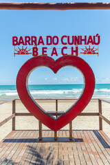 Heart shaped photo spot at Barra do Cunhaú beach Pipa Brazil