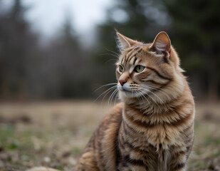 Ai generated image of Maine Coon cat.