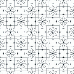 Seamless pattern with decorative elements. Black and white background
