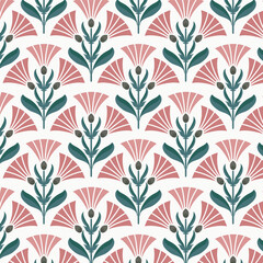 Seamless pattern with hand drawn floral elements. Vector illustration
