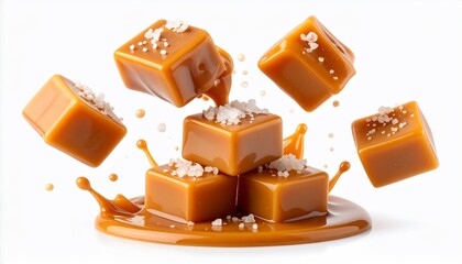 Salted Caramel Cubes in Motion: A Delicious Delight