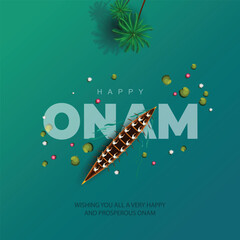 Fototapeta na wymiar hand drawn new happy Onam celebration greetings. abstract vector illustration design