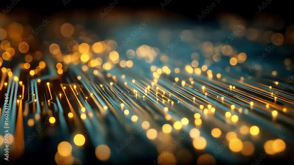 Poster abstract circuit board technology glowing with dynamic light patterns