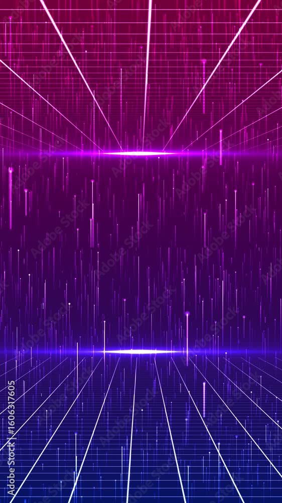 Poster infinite futuristic vertical background vibrant wonder lights. metaverse concept. neon line zoom met