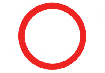 A bold solid red circle isolated on a clean transparent background representing a simple graphic element